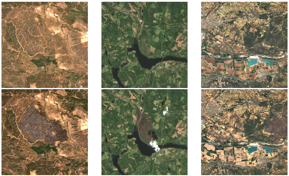 False-color satellite mosaic used for wildfire severity mapping